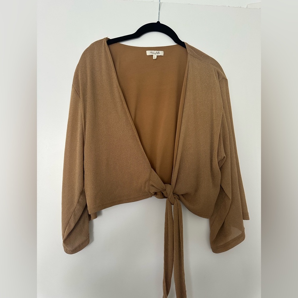 Honey Belle Tan Knitwear Shall